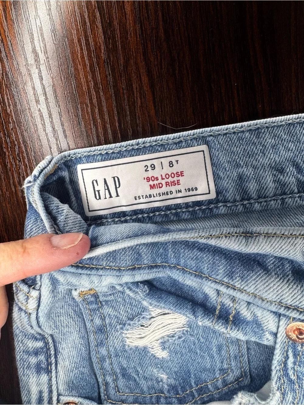 GAP Light Blue Distressed Loose Mid-Rise Jeans